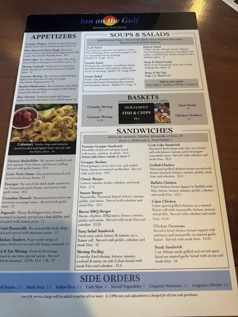 Menu_Inn on the Gulf Restaurant_Hudson, FL_image_old_3