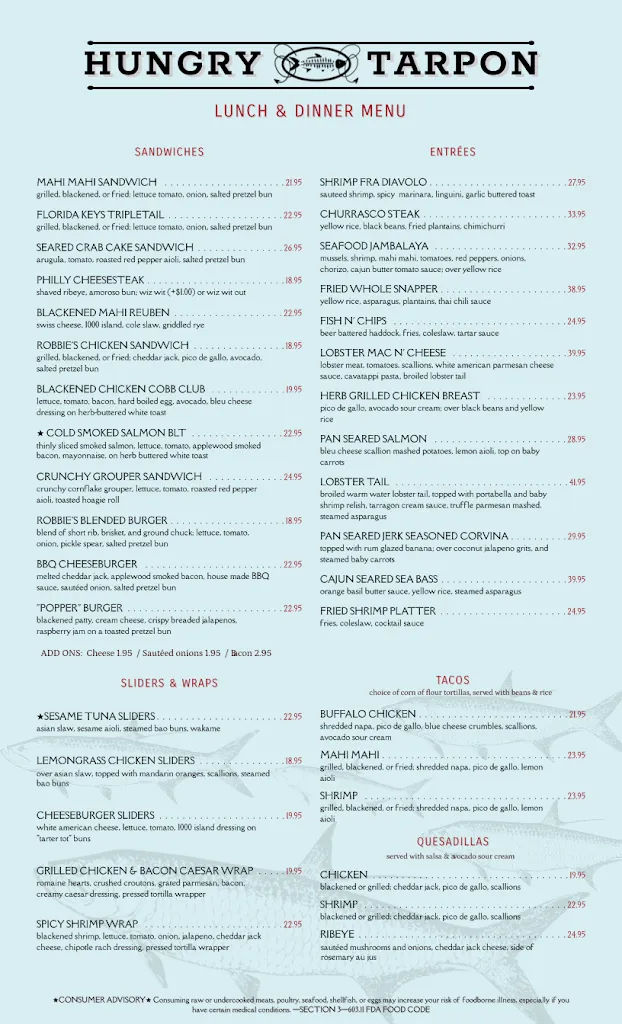 Menu_Hungry Tarpon Restaurant_Islamorada, FL_image_old_2