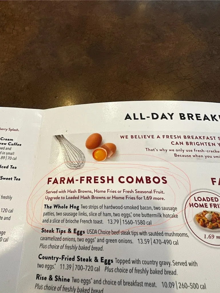 Menu_Bob Evans_Port Richey, FL_image_old_2