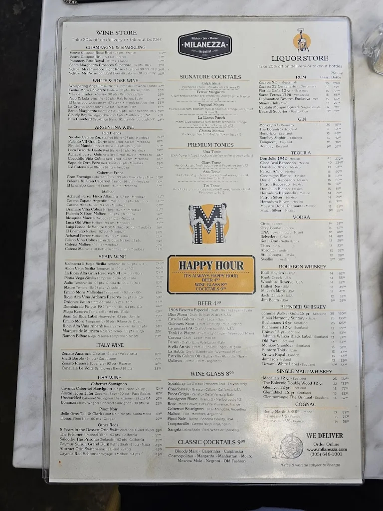 Menu_Milanezza Kitchen Bar Market_Key Biscayne, FL_image_old_2