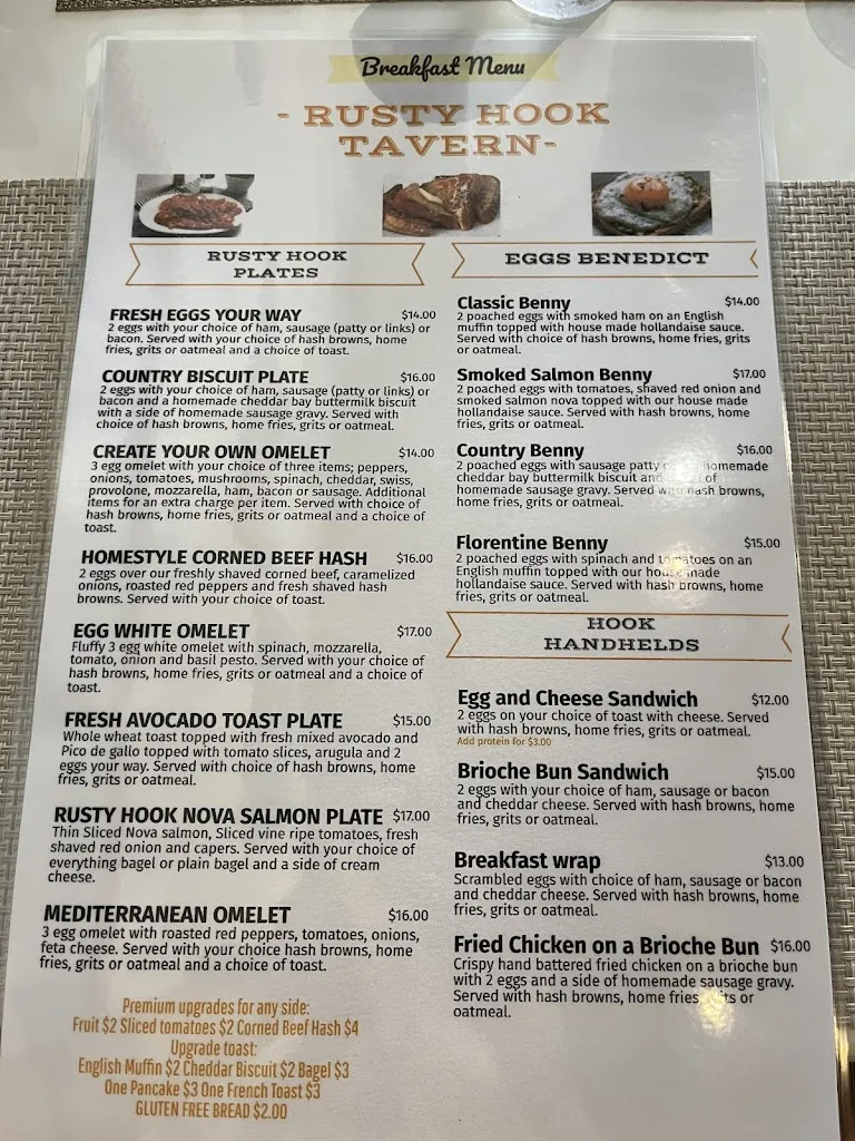Menu_Rusty Hook Tavern_Juno Beach, FL_image_old_1