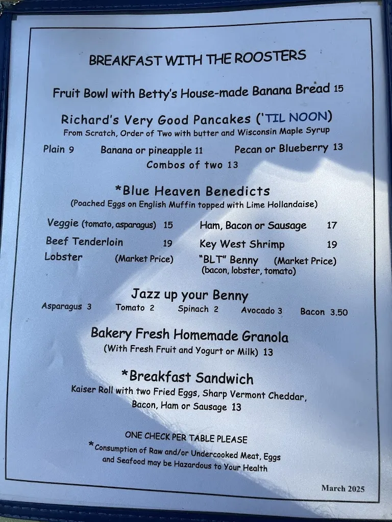 Menu_Blue Heaven_Key West, FL_image_old_2