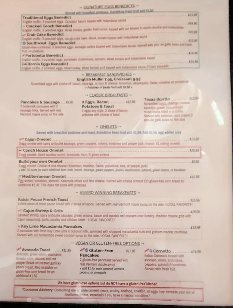 Menu_Key Largo Conch House_Key Largo, FL_image_old_3