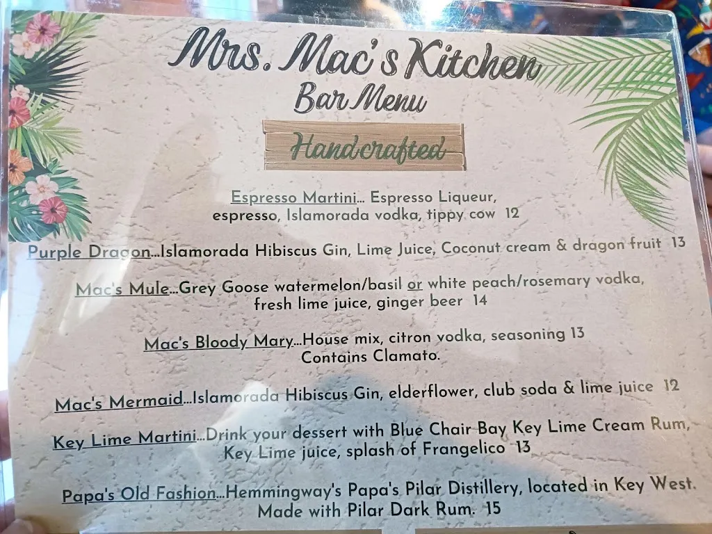Menu_Mrs. Mac's Kitchen (Big)_Key Largo, FL_image_old_2