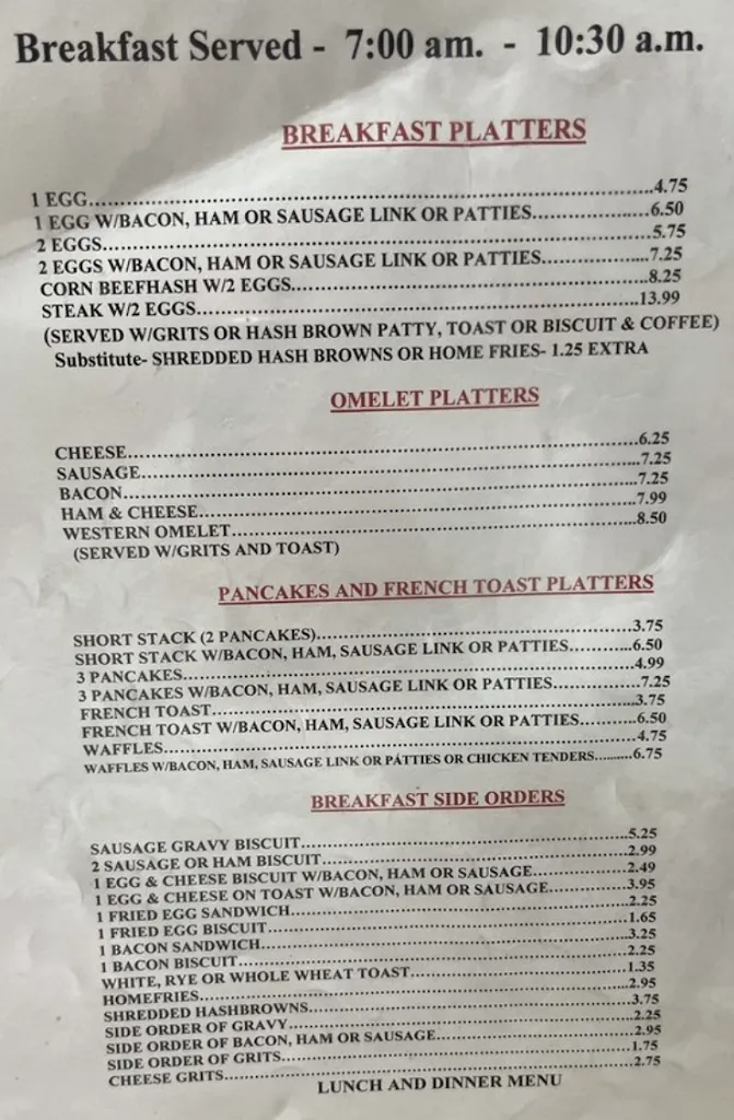 Menu_Mayo Cafe_Mayo, FL_image_old_2