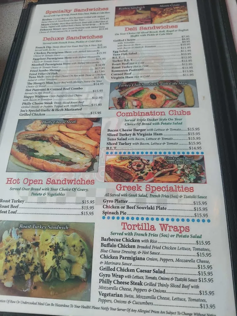 Menu_Joe's New York Diner_Tampa, FL_image_old_2