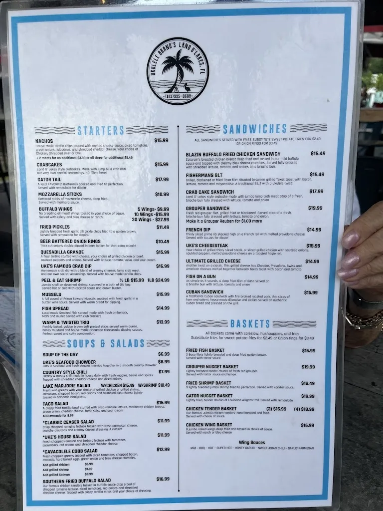 Menu_Ukulele Brand's_Land O' Lakes, FL_image_old_2