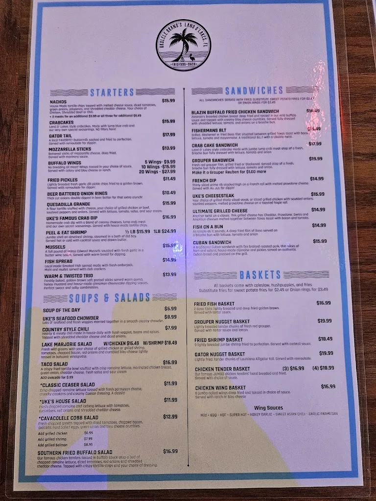Menu_Ukulele Brand's_Land O' Lakes, FL_image_old_3