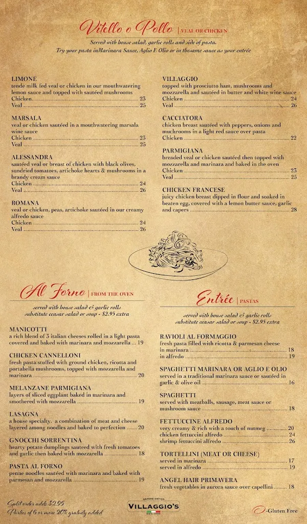 Menu_Villaggio's Ristorante Italiano_Lutz, FL_image_old_2