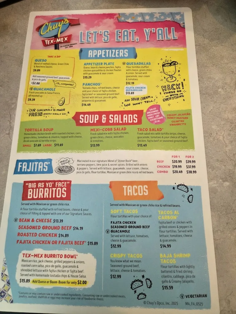 Menu_Chuy's_Lutz, FL_image_old_2