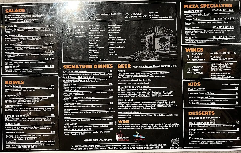 Menu_Black Sheep American Pub_Lutz, FL_image_old_1