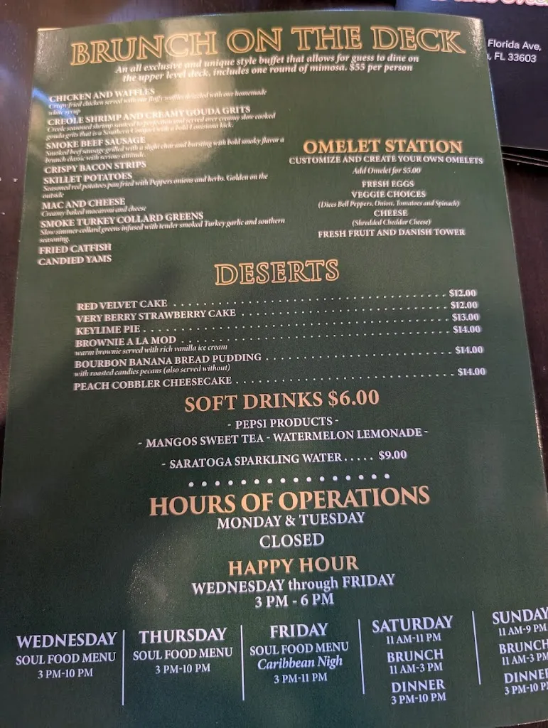 Menu_Mangos Southern Kitchen and Bar_Tampa, FL_image_old_1
