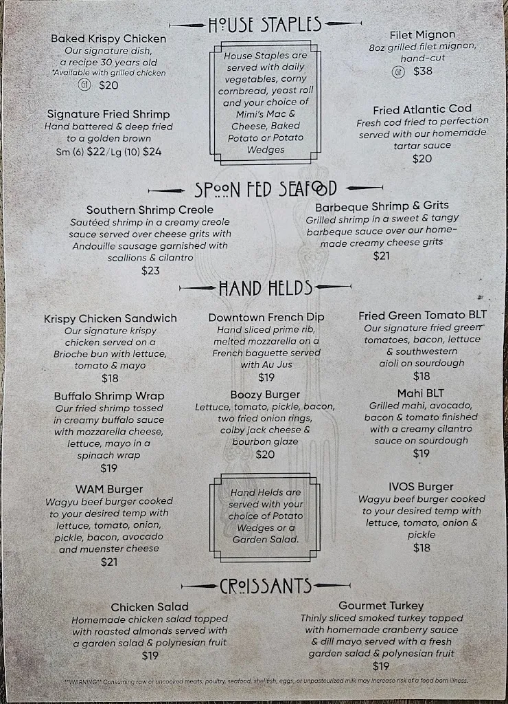 Menu_Ivy on the Square_Ocala, FL_image_old_1