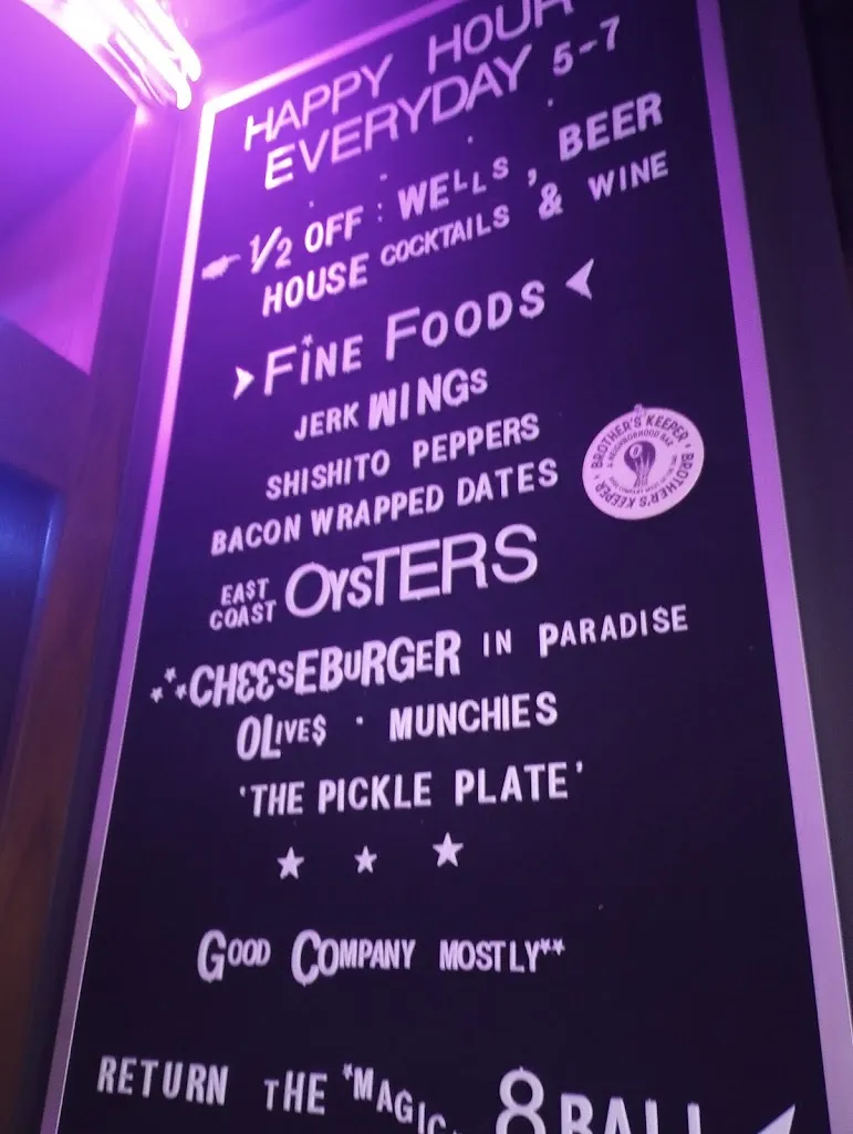 Menu_Brother's Keeper Bar_Miami Beach, FL_image_old_3