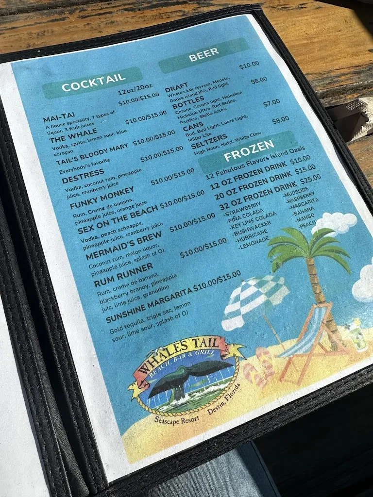 Menu_The Whale's Tail Beach Bar & Grill_Miramar Beach, FL_image_old_3