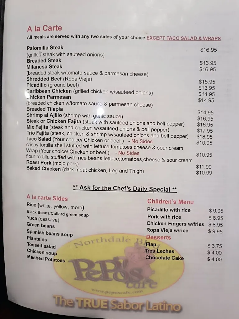 Menu_Pepo's Cafe - Northdale Blvd_Tampa, FL_image_old_1
