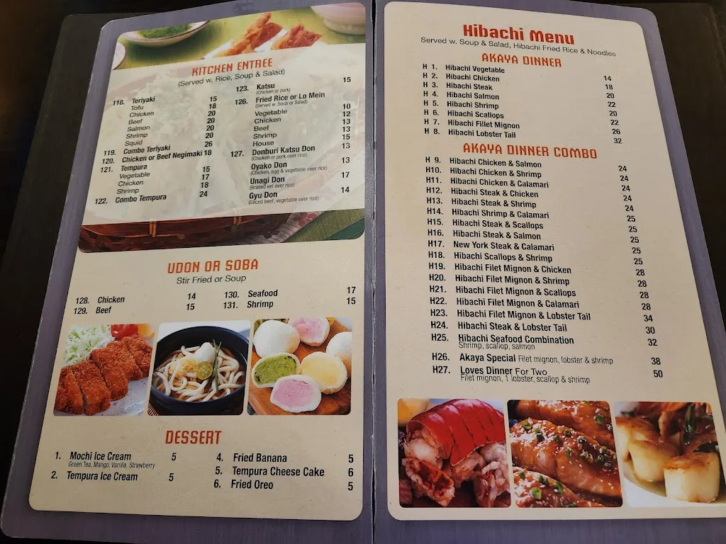 Menu_Akaya Grill & Sushi Restaurant_Orange Park, FL_image_old_2