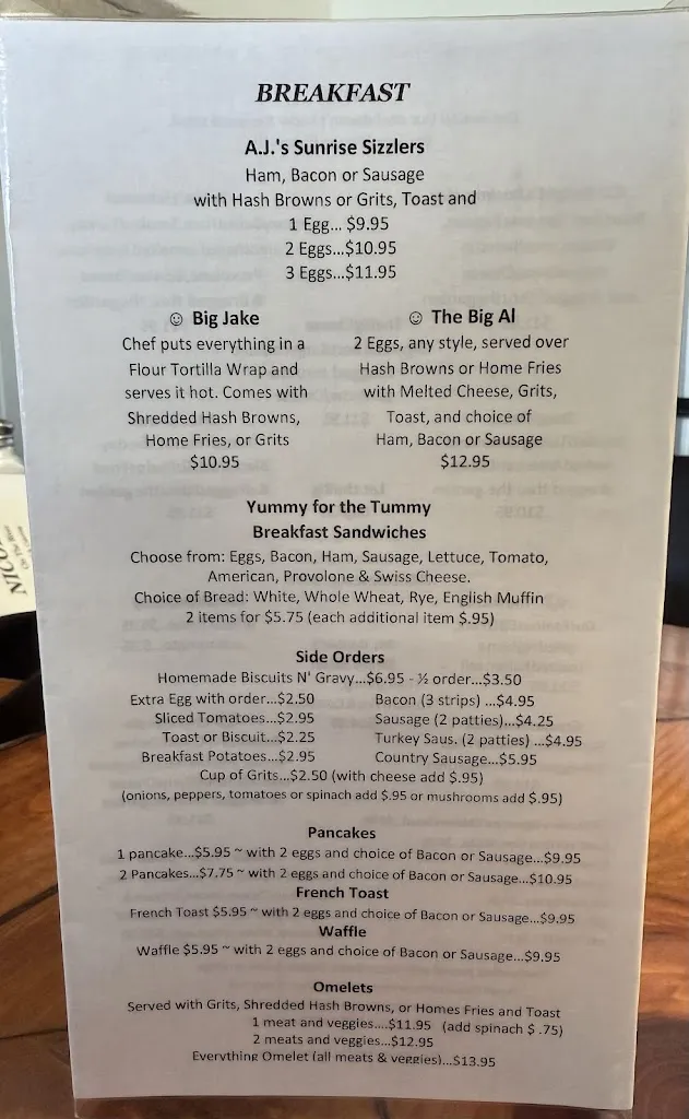 Menu_Nicole's On The River_Orange Park, FL_image_old_1