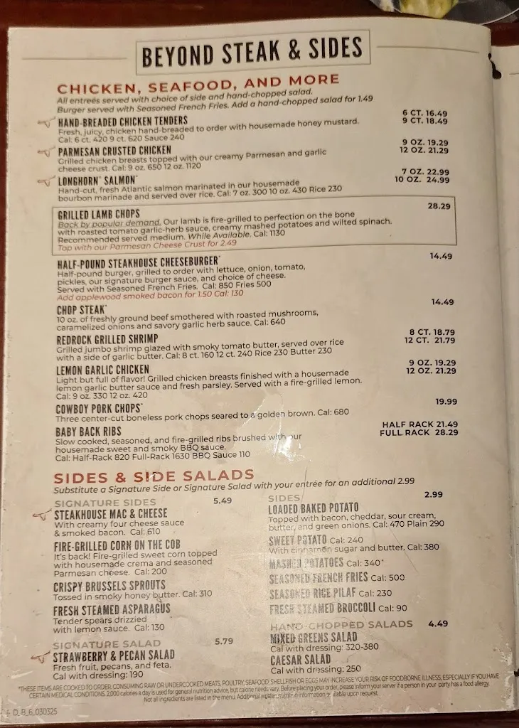 Menu_LongHorn Steakhouse_Orlando, FL_image_old_1