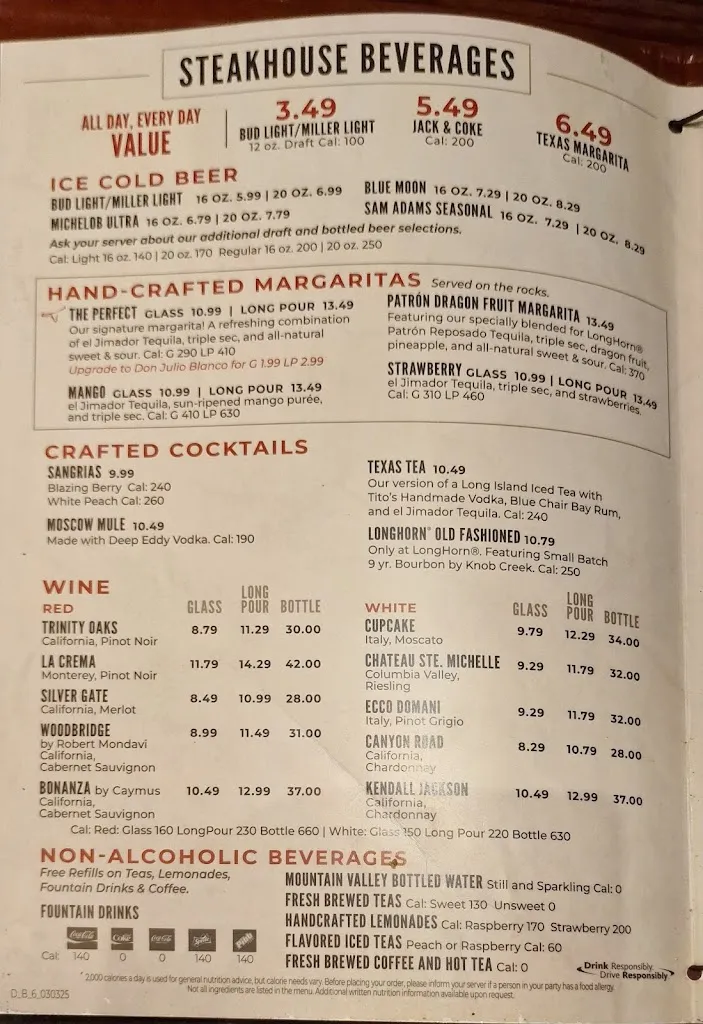 Menu_LongHorn Steakhouse_Orlando, FL_image_old_2