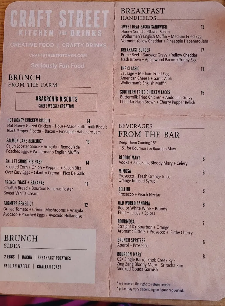 Menu_Craft Street Kitchen_Oldsmar, FL_image_old_2