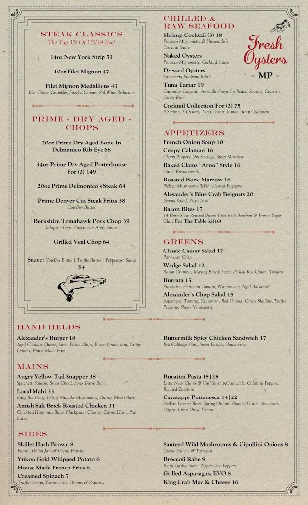Menu_Alexander's Ormond Beach_Ormond Beach, FL_image_old_1