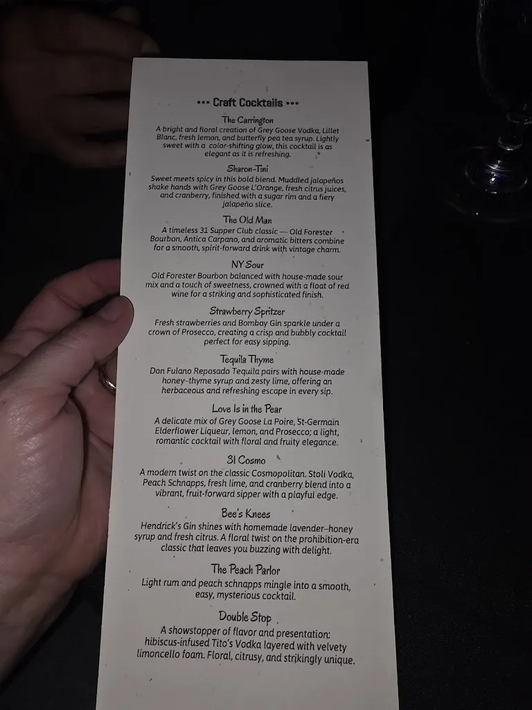 Menu_31 Supper Club_Ormond Beach, FL_image_old_1