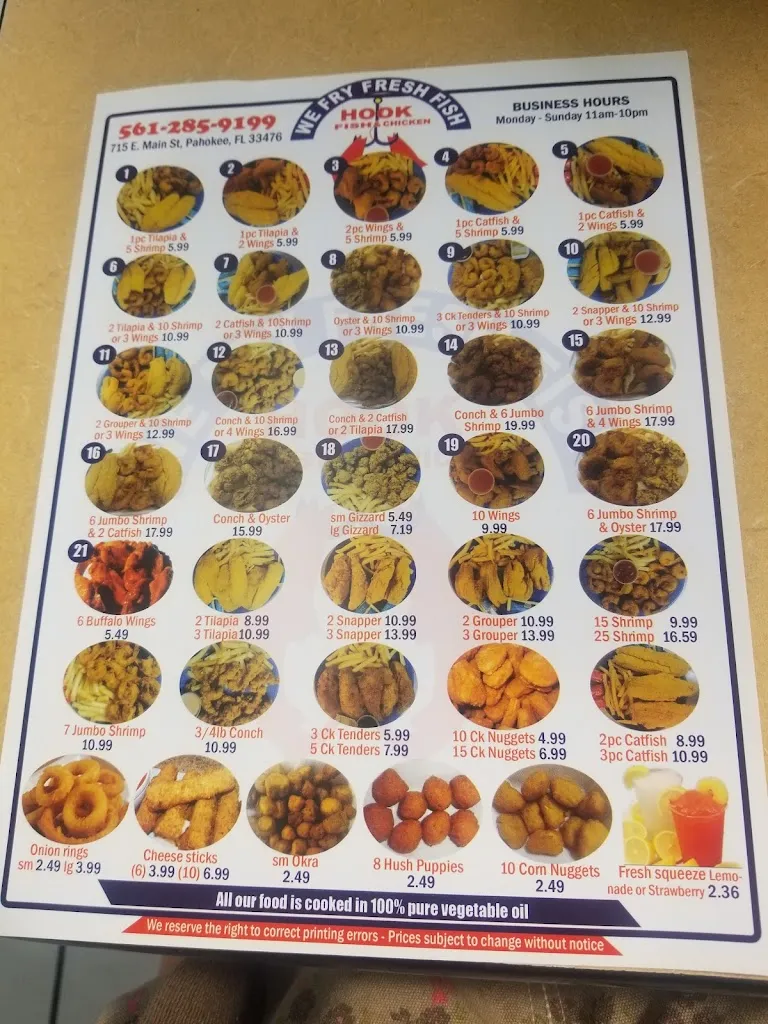 Menu_Hook Fish and Chicken_Pahokee, FL_image_old_2