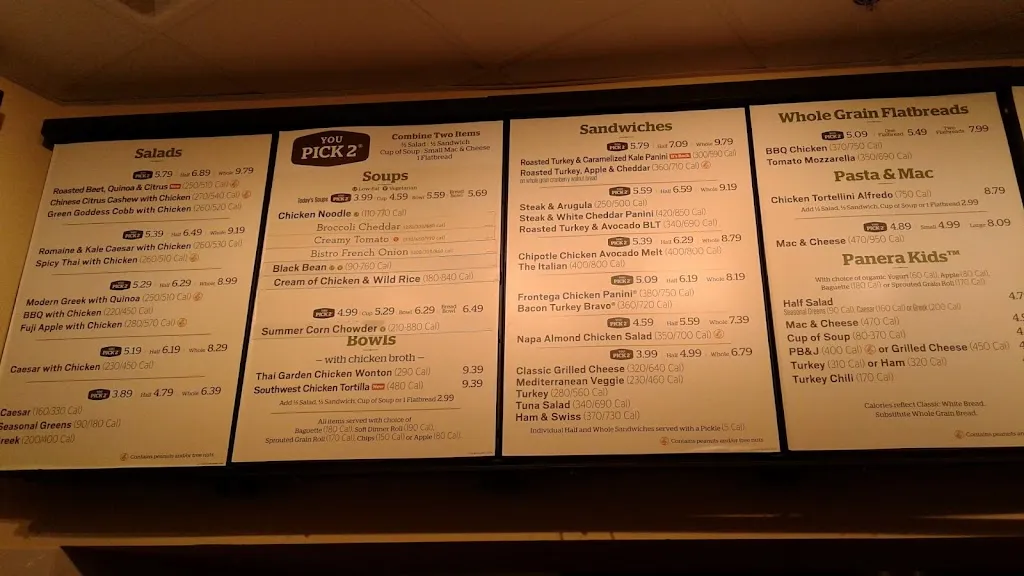Menu_Panera Bread_Pace, FL_image_old_2