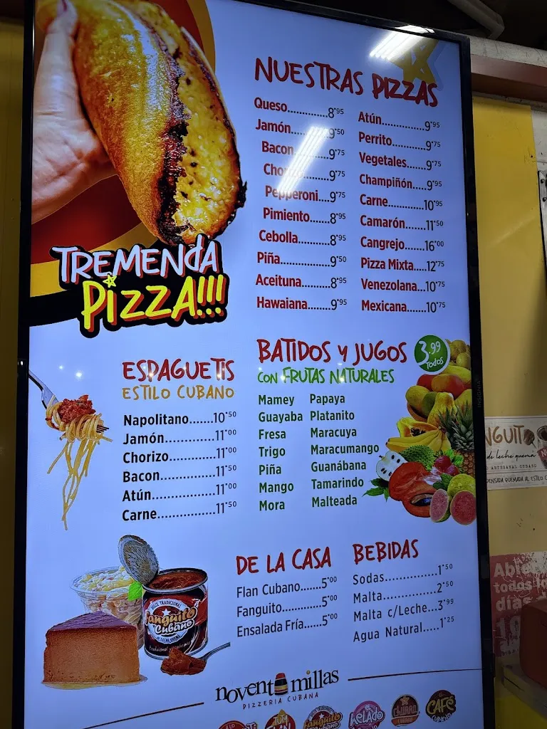 Menu_Noventa Millas_Tampa, FL_image_old_3