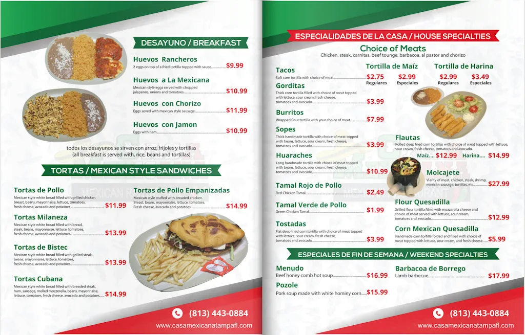 Menu_Casa Mexicana Restaurant_Tampa, FL_image_old_1