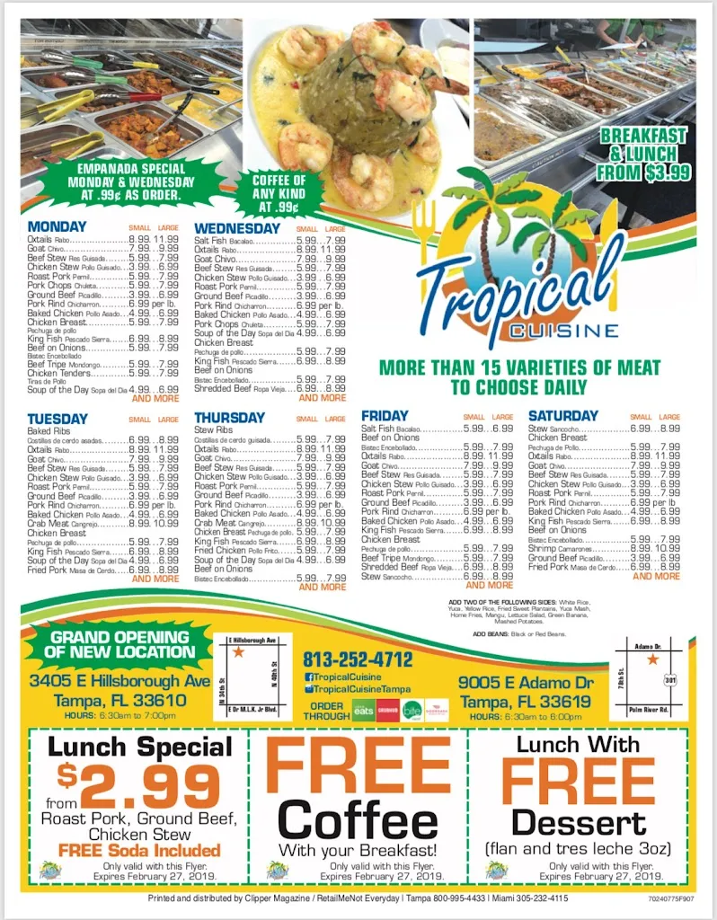 Menu_Tropical Cuisine_Tampa, FL_image_old_1