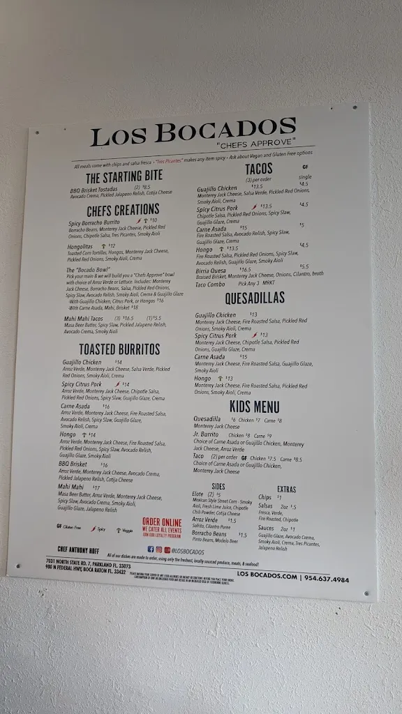 Menu_Los Bocados_Parkland, FL_image_old_1