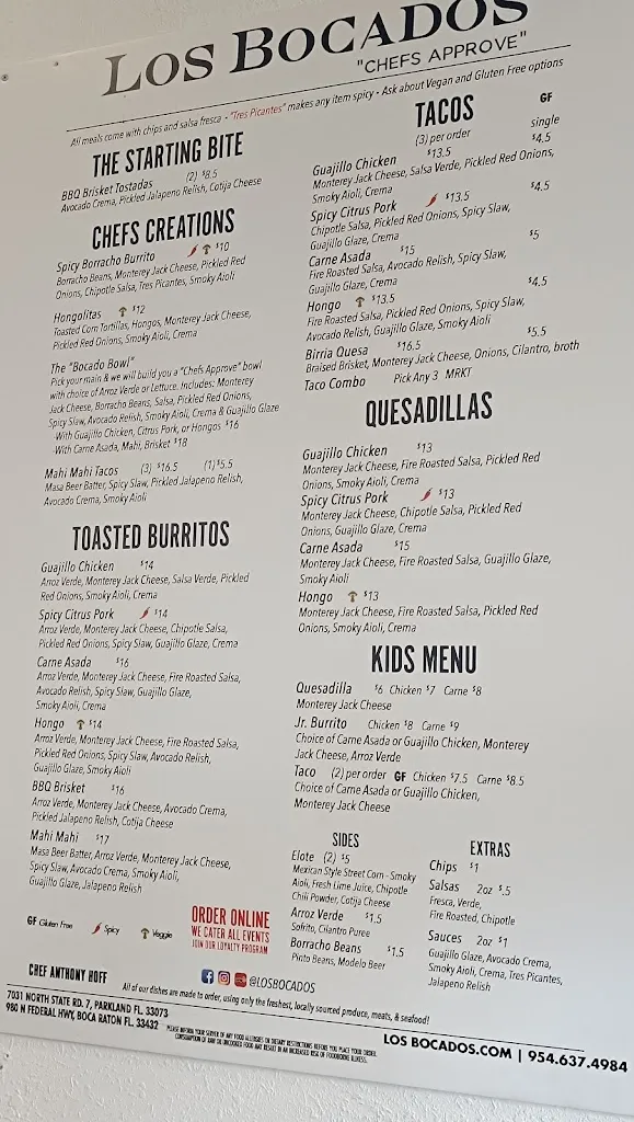 Menu_Los Bocados_Parkland, FL_image_old_2