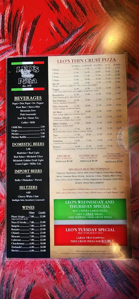 Menu_Leo's Pizza_Jacksonville, IL_image_old_2