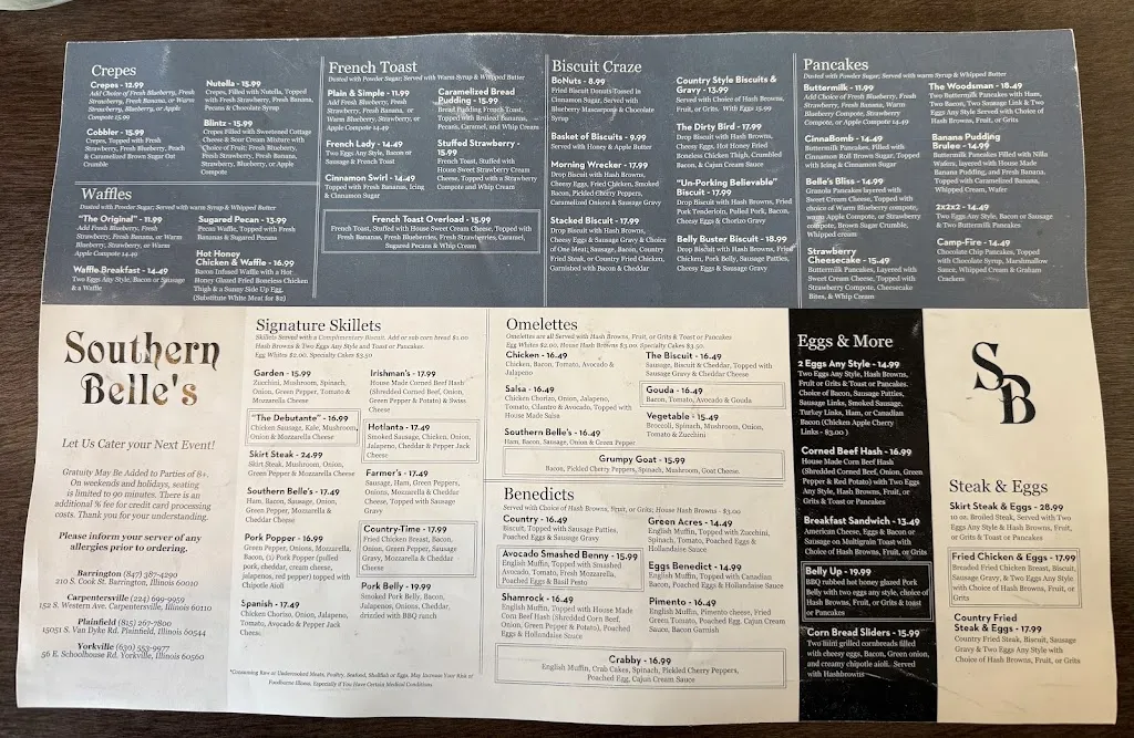 Menu_Southern Belle's_Barrington, IL_image_old_3
