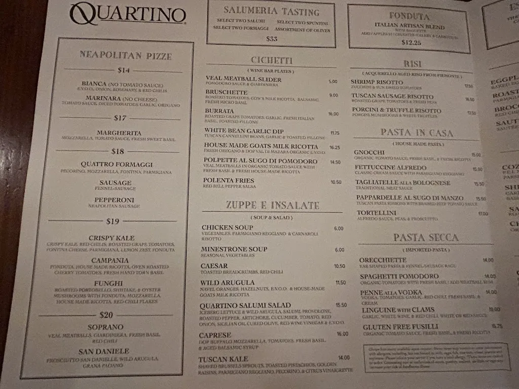 Menu_Quartino Ristorante_Chicago, IL_image_old_3