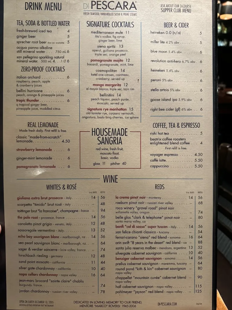 Menu_Di Pescara_Northbrook, IL_image_old_2