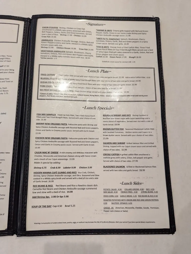 Menu_Hidden Manna Cafe_Matteson, IL_image_old_2
