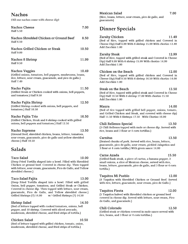 Menu_Mi Pueblo Restaurant_Percy, IL_image_old_3
