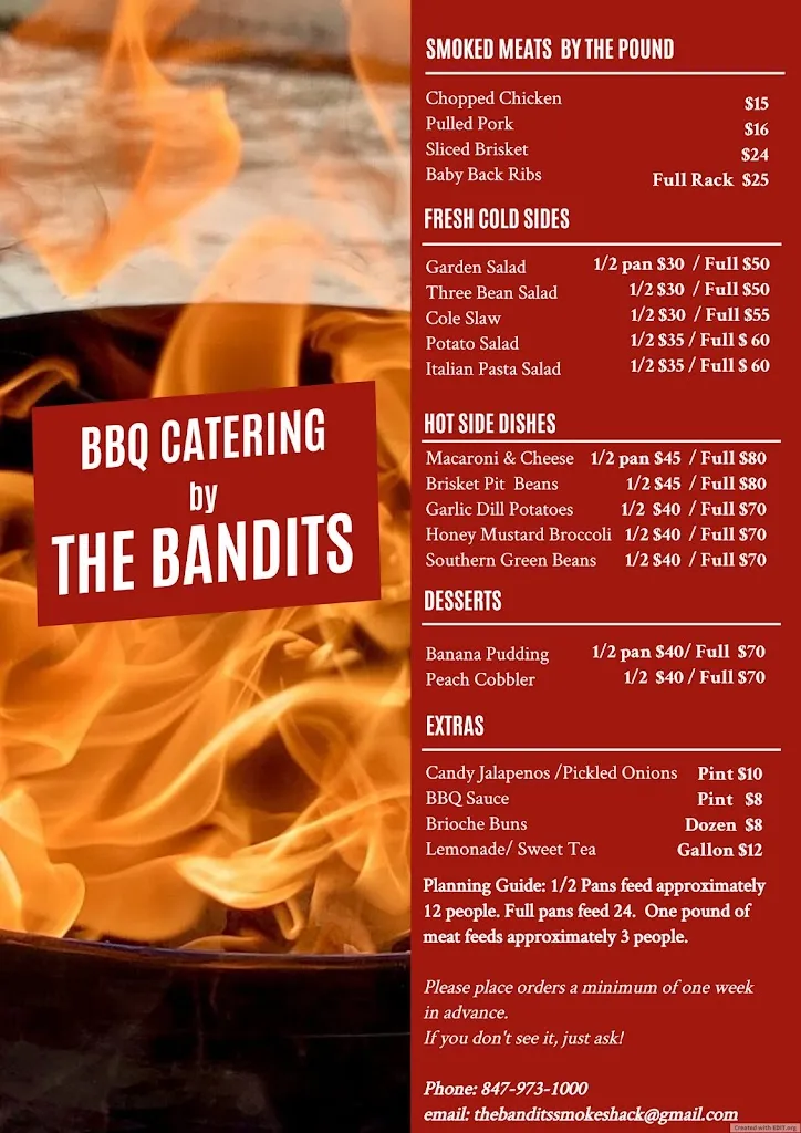Menu_The Bandits' Smoke Shack_Ingleside, IL_image_old_1