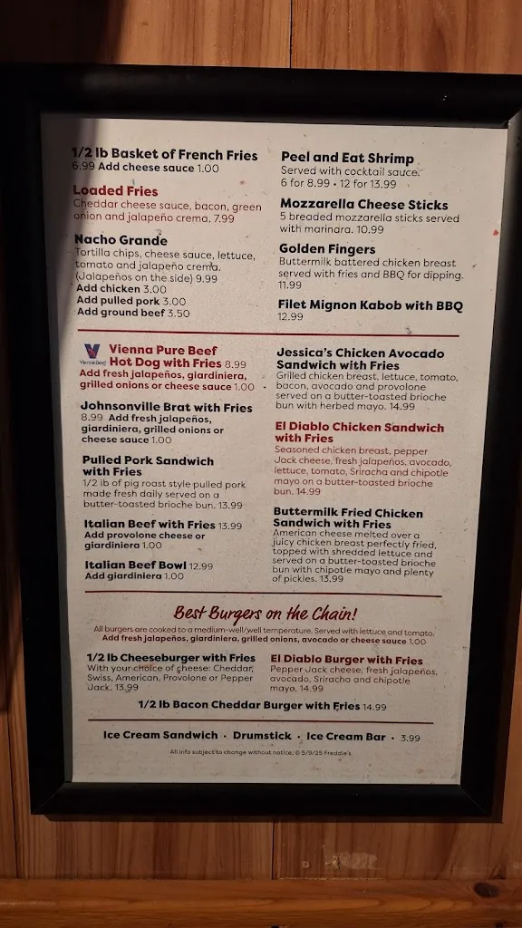 Menu_Famous Freddie's Roadhouse_Fox Lake, IL_image_old_3