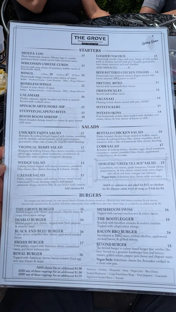 Menu_The Grove Pub & Grill_Spring Grove, IL_image_old_1