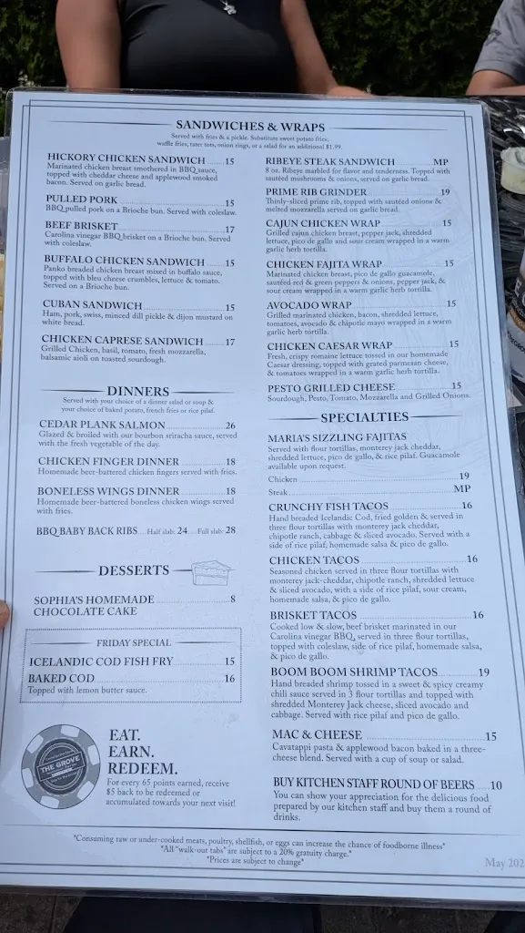 Menu_The Grove Pub & Grill_Spring Grove, IL_image_old_2