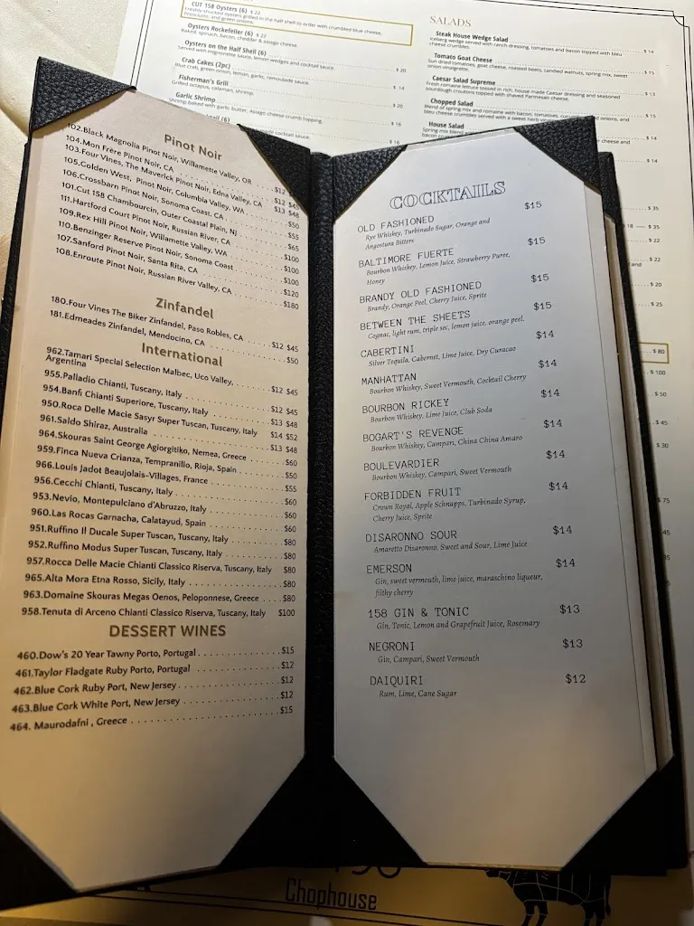 Menu_CUT 158 Chophouse_Joliet, IL_image_old_2