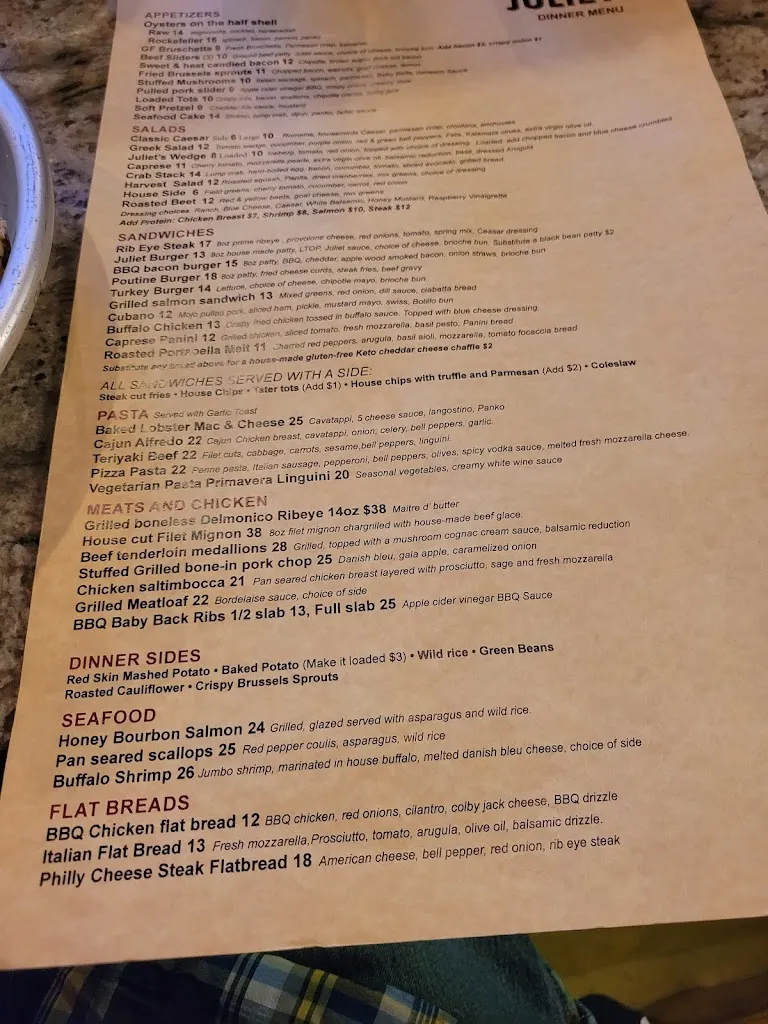 Menu_Juliet's Tavern_Joliet, IL_image_old_3