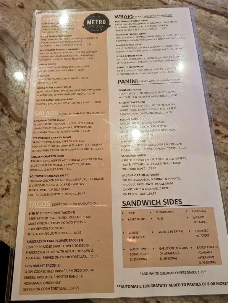 Menu_Metro Grill & Bar_Joliet, IL_image_old_1