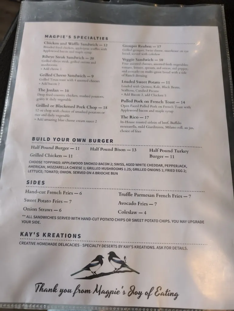 Menu_Magpies Joy of Eating_Joliet, IL_image_old_2