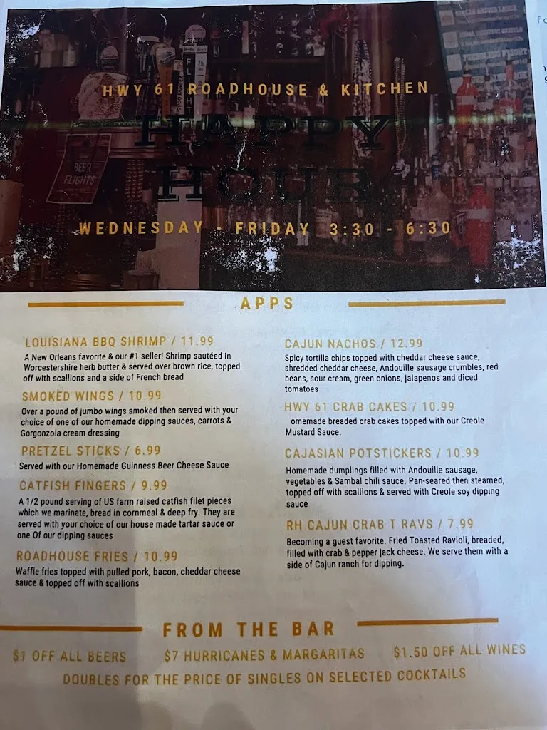 Menu_Hwy 61 Roadhouse_Webster Groves, MO_image_old_2