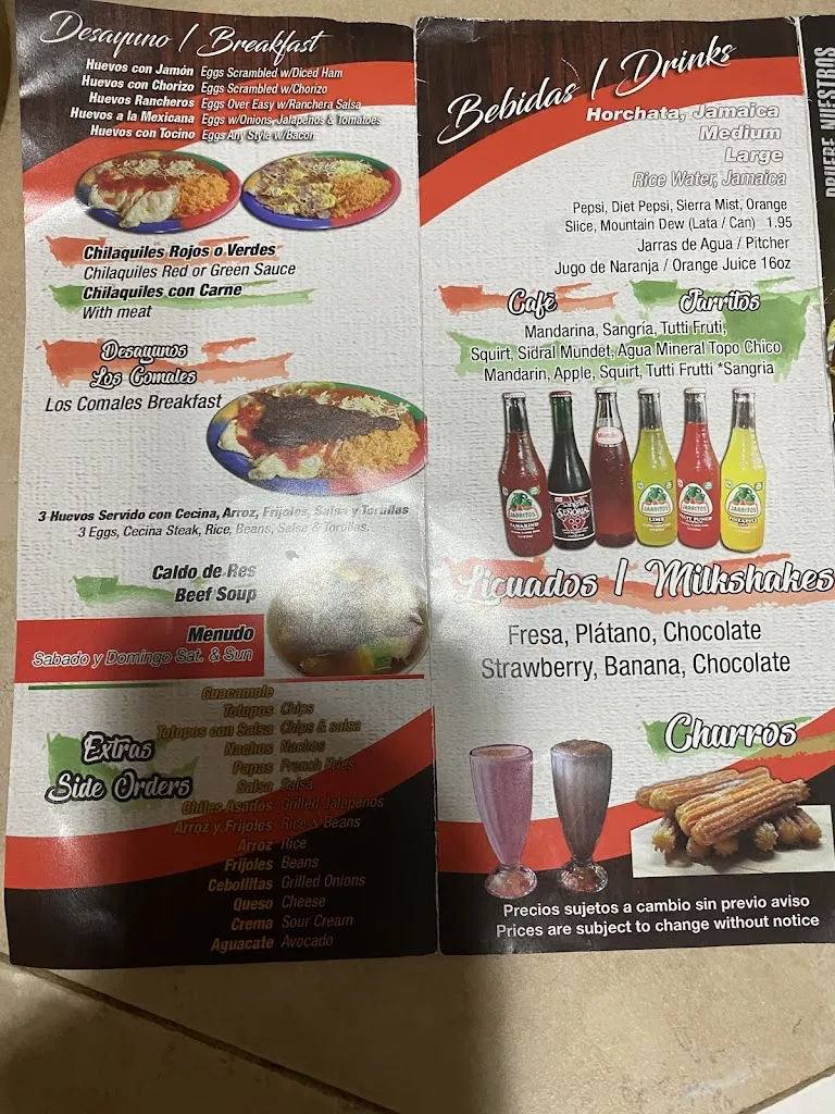 Menu_Los Comales Round Lake_Round Lake Beach, IL_image_old_1